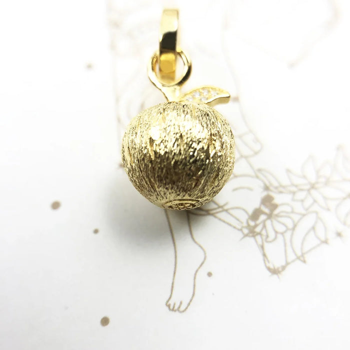925 Sterling Silver Summer Gold Apple Pendant Jewelry For Women