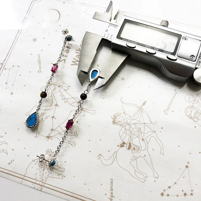 925 Sterling Silver Autumn Water Drop Earrings Turquoise Fine Jewelry For Women Riviera Colours Europe Happiness