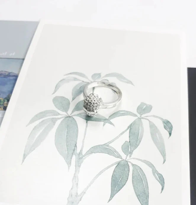 925 Sterling Silver White Pave Skull Ring Glam European Style Jewelry For Women