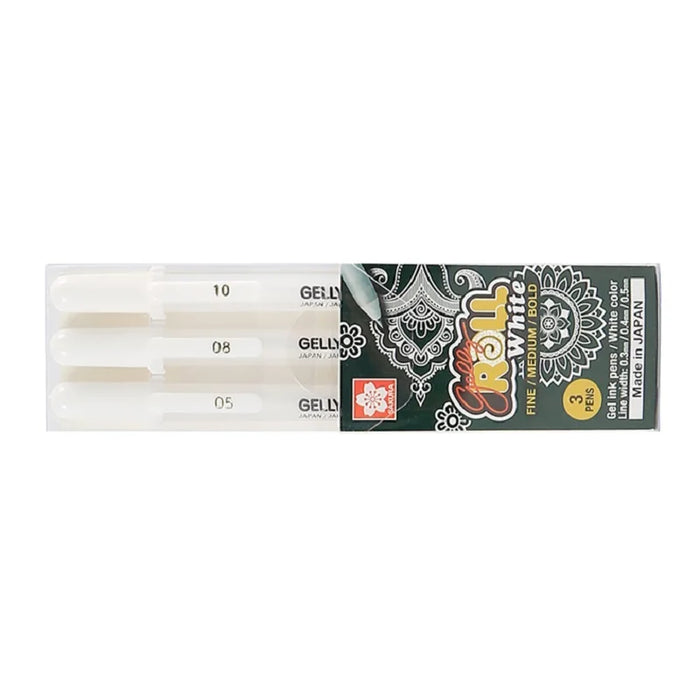 3 Piece White Gel Highlighter Set For Art & Manga