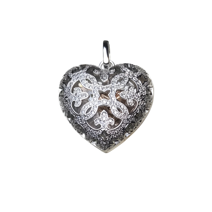 925 Sterling Silver Love Heart Locket Pendant Fashion Jewelry For Women