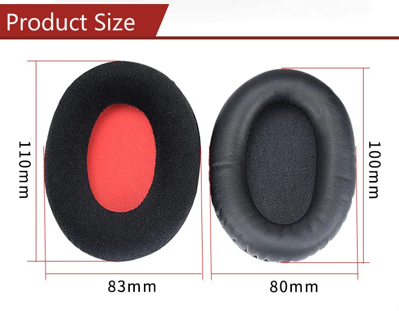 Pair of Sponge Protein Leather Ear Pads For Hyperx Cloud Ii Headphones