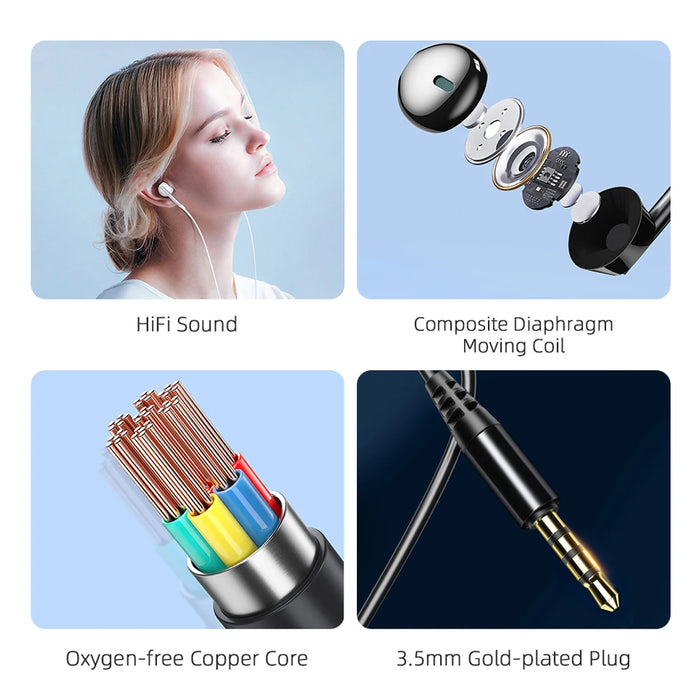 3.5Mm In Ear Wired Headphone With Microphone For Xiaomi Redmi Samsung Computer Pc Tablets Smartphone Headset Earphone