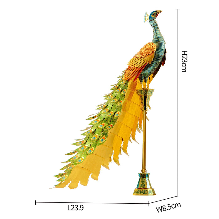 Colorful Peacock 3D Metal Puzzle Kit For Adults