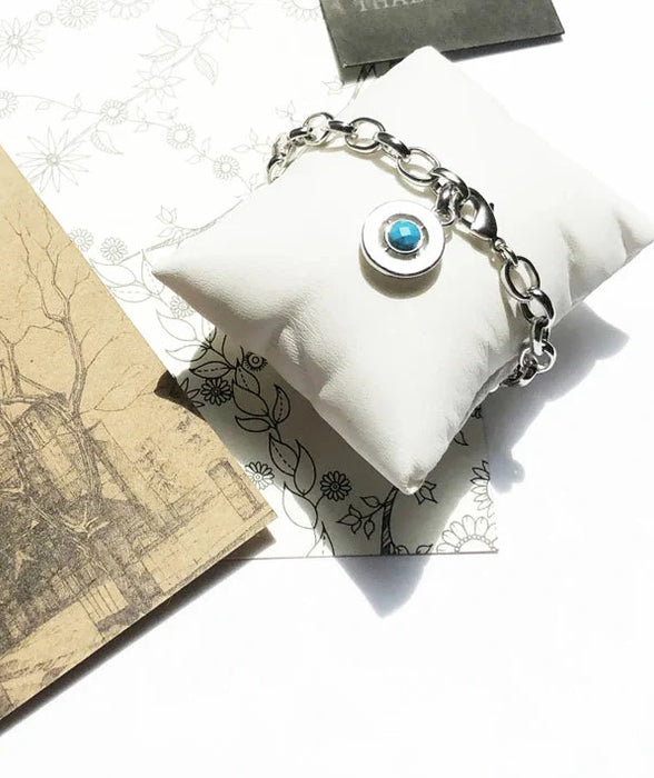 925 Sterling Silver Blue Link Chain Charm Bracelet 2019 Autumn For Women & Men European Style Jewelry Fashion Accessory Club