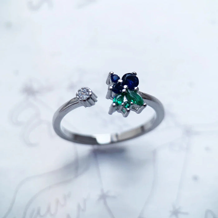 925 Sterling Silver Blueberry Ring Europe Style Fine Jewelry For Women