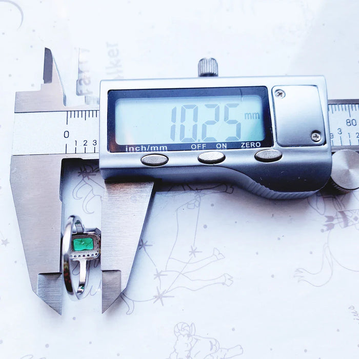 925 Sterling Silver Red & Green Stone Ring Fine Jewelry For Women