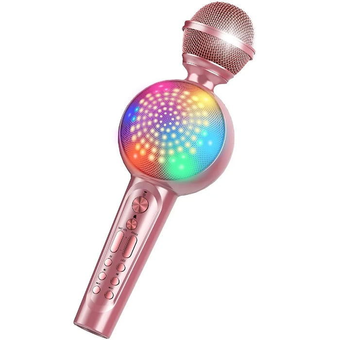 Wireless Bluetooth Karaoke Mic For Phone Led Light Magic Sound Portable