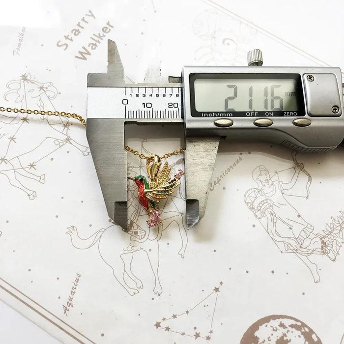 925 Sterling Silver Boho Hummingbird Necklace Colourful Jewelry For Women