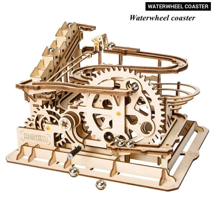 Marble Run Set 5 Kinds 3d Wooden Puzzle Diy Model Building