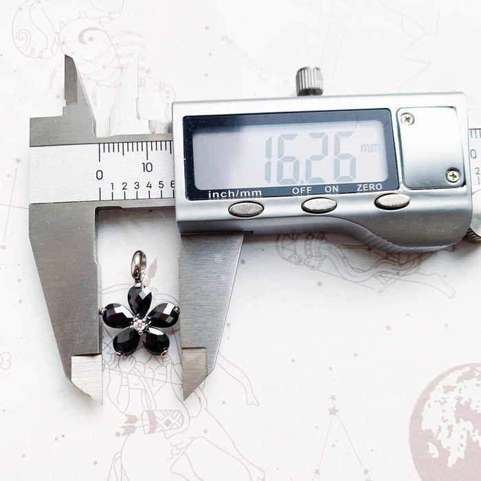 925 Sterling Silver Flower Crystal Pendant Fashion Jewelry For Women