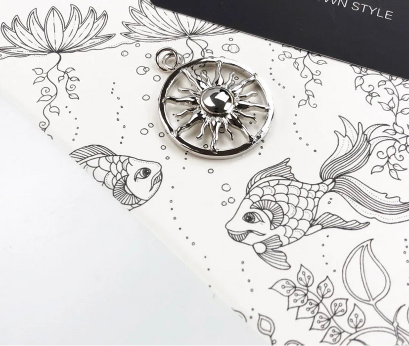 925 Sterling Silver Sun Amulet Pendant European Style Gift For Women & Men