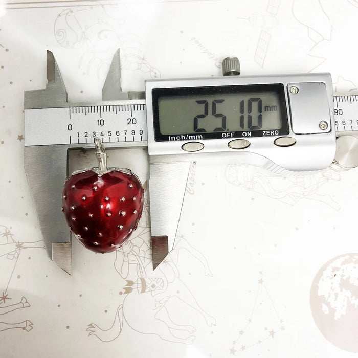 925 Sterling Silver Strawberry Locket Pendant Love Jewelry For Women