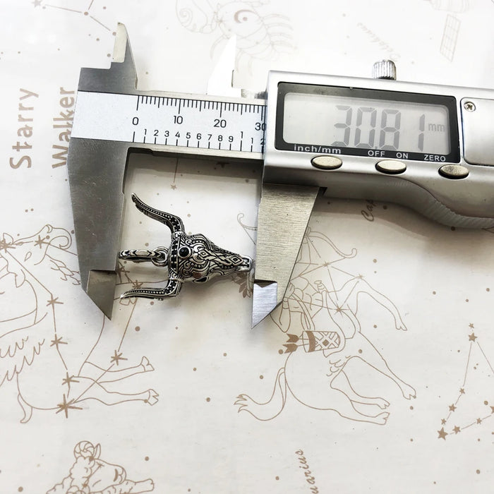 925 Sterling Silver Blackened Bull Head Pendant Gift For Women & Men