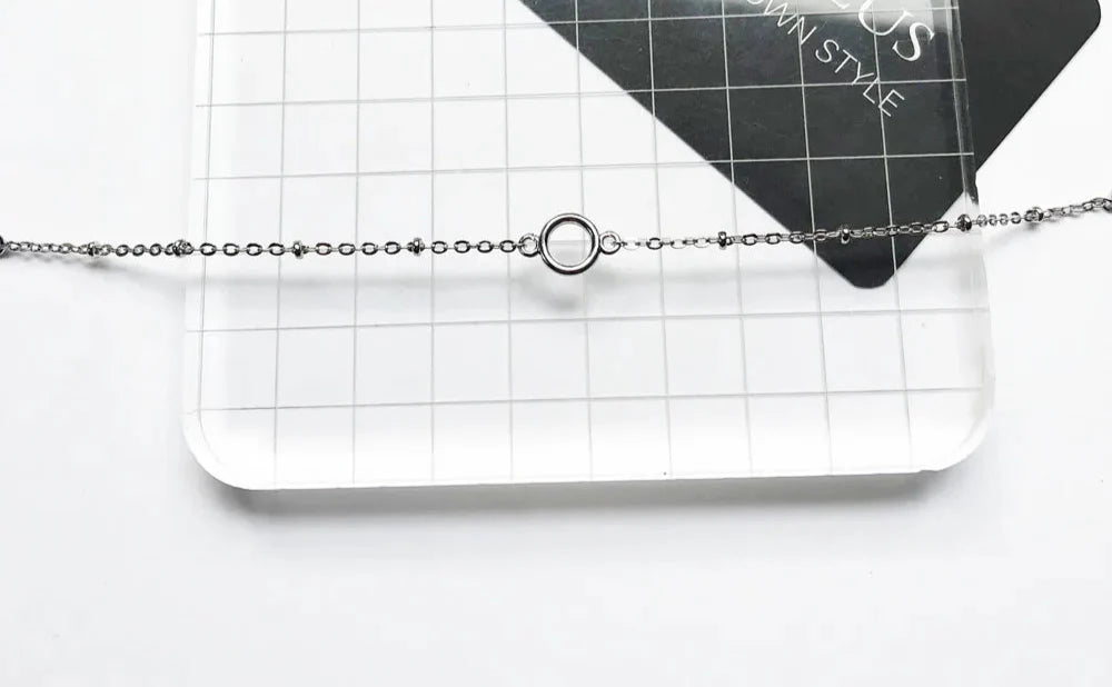 925 Sterling Silver Adjustable Fine Bracelet With Filigree Charm And Round Eyelets European Jewelry For Women