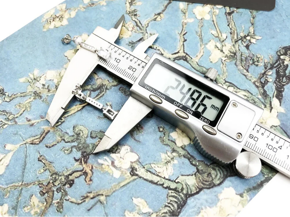 925 Sterling Silver Angular Stone Ear Studs Modern Design For Women