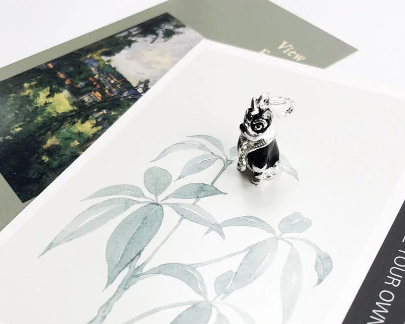 925 Sterling Silver Black Bulldog Pendant Trendy Animal Jewelry For Men & Women