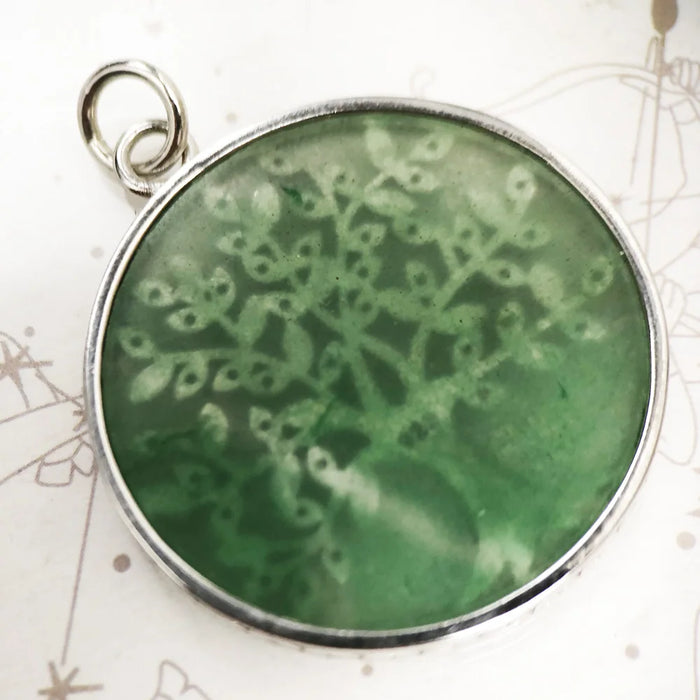 925 Sterling Silver Spring Green Tree Pendant Jewelry For Women