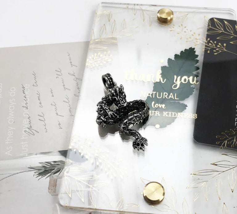 925 Sterling Silver Dragon Black Pendant Fashion Jewelry For Men & Women