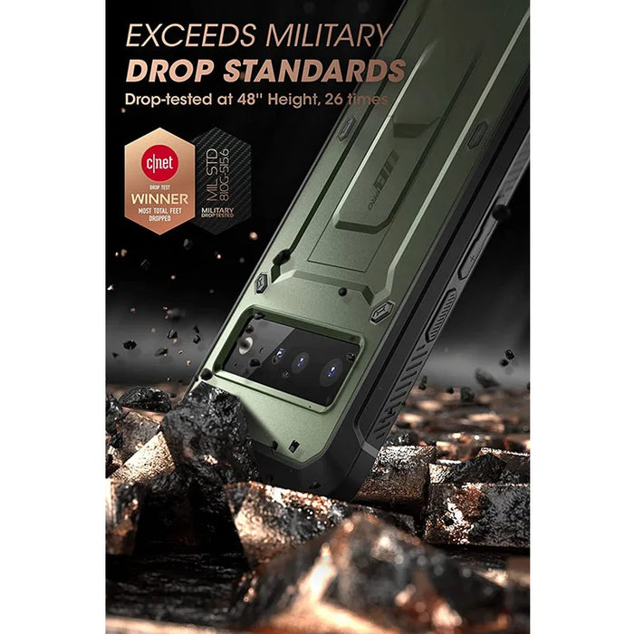 For Google Pixel 6 Pro 2021 Ub Pro Full-Body Rugged Holster & Kickstand Case With Built-In Screen Protector