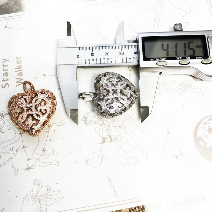 925 Sterling Silver Love Heart Locket Pendant Fashion Jewelry For Women