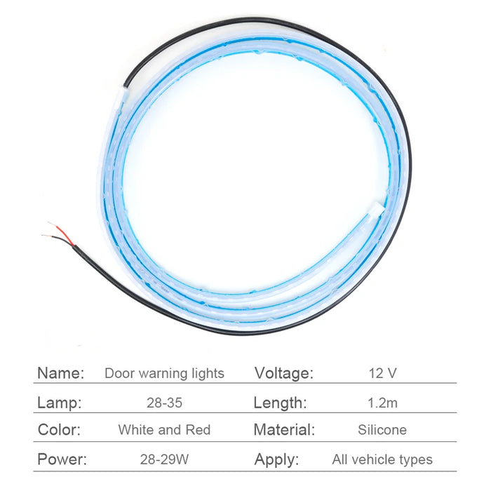 120Cm Led Car Door Warning Light Strip Anti Rear-End Collision Safety 12V