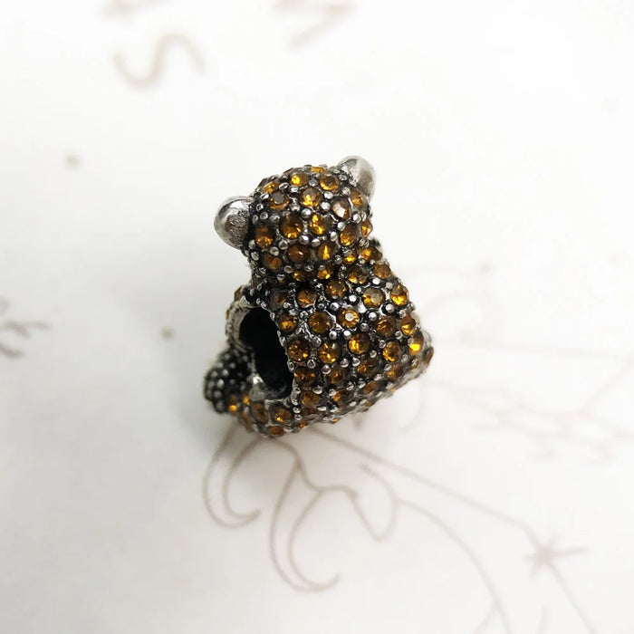 925 Sterling Silver Brown Teddy Bear Bead Charm Cute Gift For Women & Men