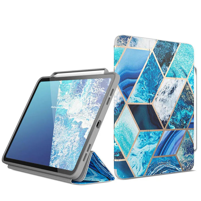 For Ipad Pro 12.9 2022 / 2021 / 2020 / 2018 Cosmo Full-Body Trifold Stand Protective Smart Case With Auto Sleep
