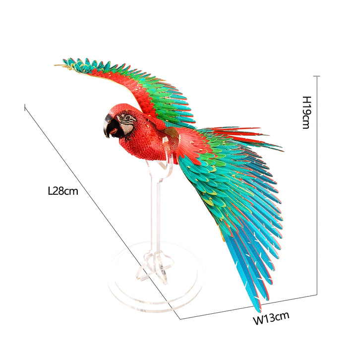 Scarlet Macaw 3D Puzzle With Acrylic Stand Diy Model Kit For Adults