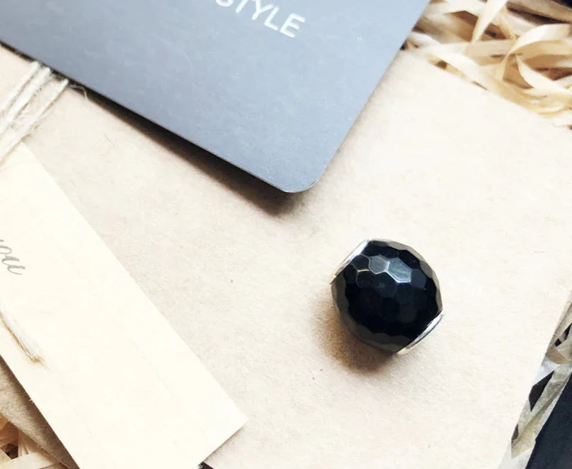 925 Sterling Silver Faceted Crystal Beads Zirconia Charms For European Bracelets