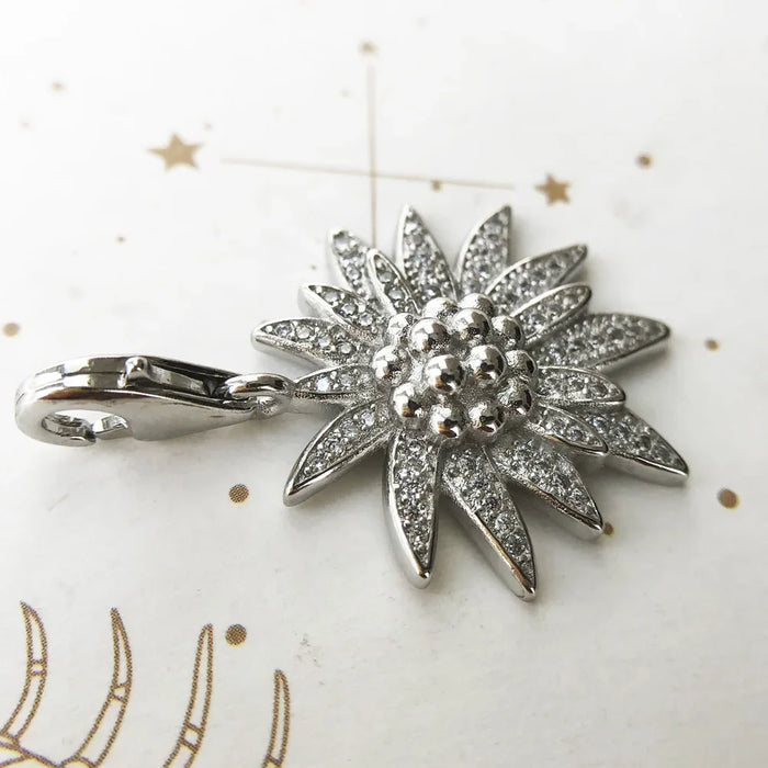 925 Sterling Silver Romantic Gift Necklace Edelweiss Bijoux For Women