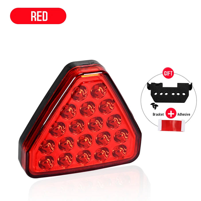 Universal 12V Led Car Brake Tail Light Red Triangle Reversing Stop Flash Warning Fog Lights