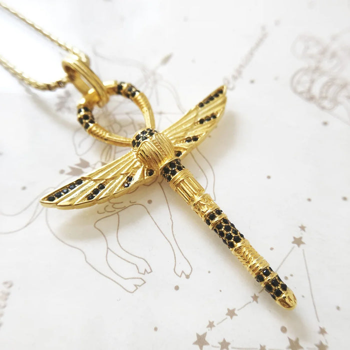 925 Sterling Silver Ankh Scarab Necklace Fine Jewelry For Women & Men