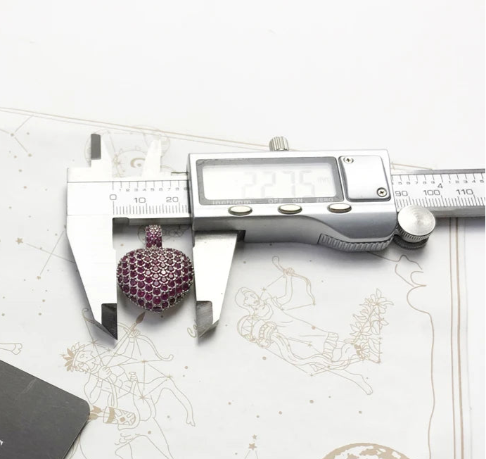 925 Sterling Silver Romantic Red Cz Heart Pendant European Style Jewelry For Women