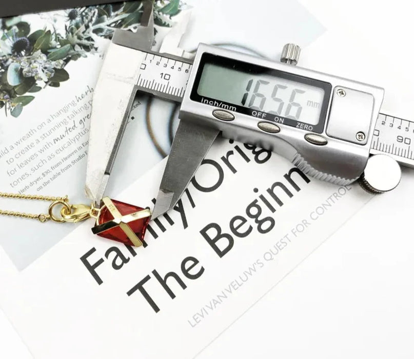 925 Sterling Silver Square Stone Charm Necklace Autumn Fine Jewelry For Women