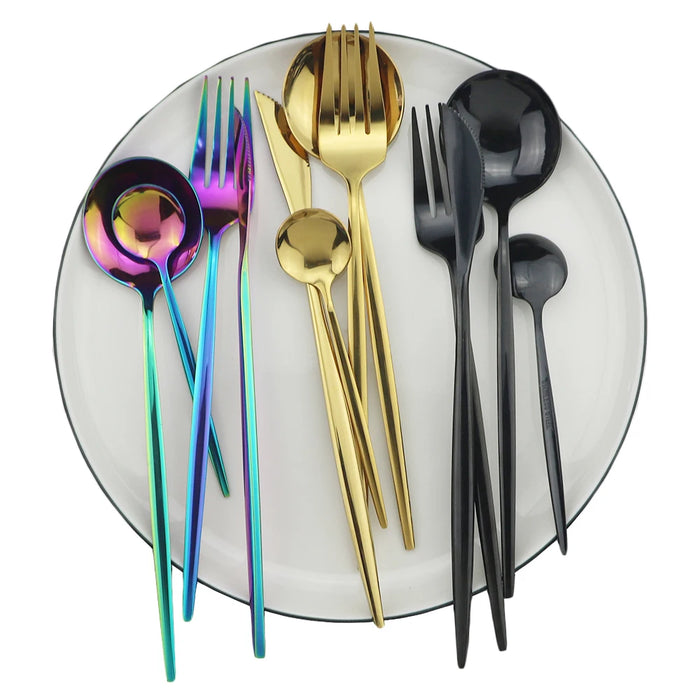 24 Piece Stainless Steel Cutlery Set For Dining Dishwasher Safe