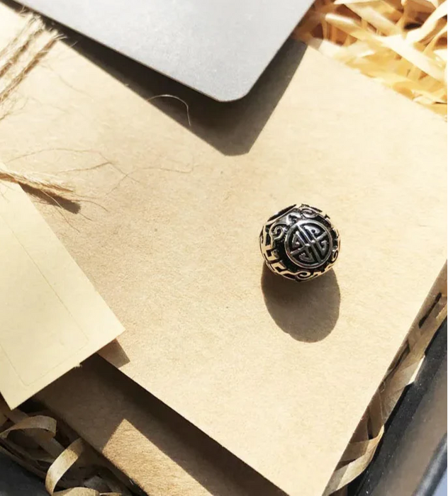 925 Sterling Silver Ethno Black Beads Great Blessing Charm For Women And Men