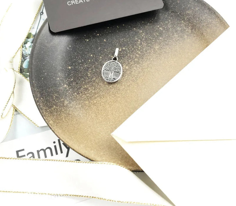 925 Sterling Silver Stylised Tree Oval Pendant Summer Fashion Mystical Dimension Gift For Her