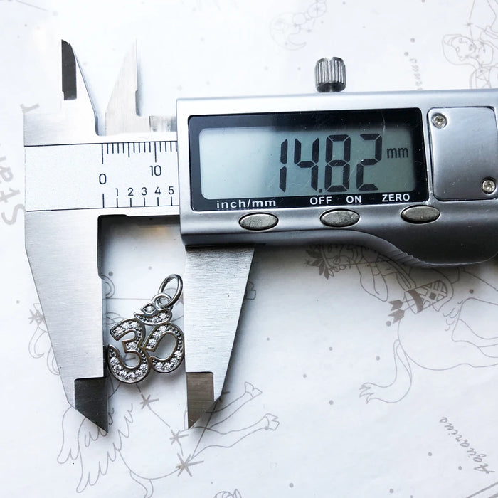 925 Sterling Silver Vintage Om Mani Padme Hum Pendant Yoga Jewelry Gift