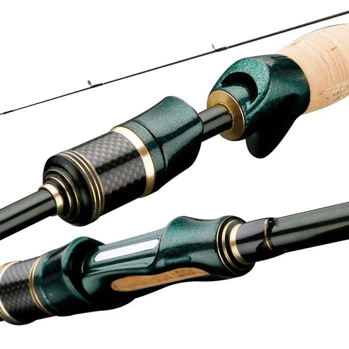Portable Carbon Spinning Fishing Rod 4 5 Sections 1.8M / 2.1M / 2.4M