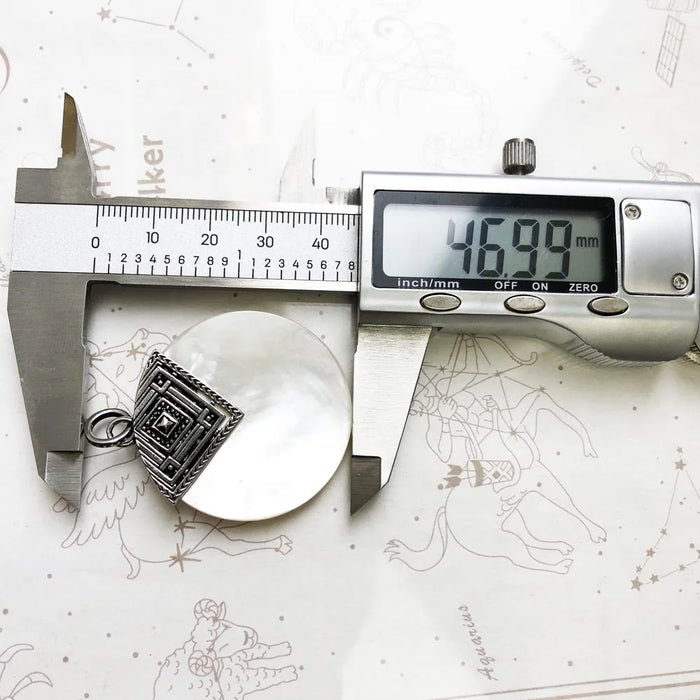 925 Sterling Silver Mother Of Pearl Africa Disc Pendant Winter 2019 Glam Jewelry For Women