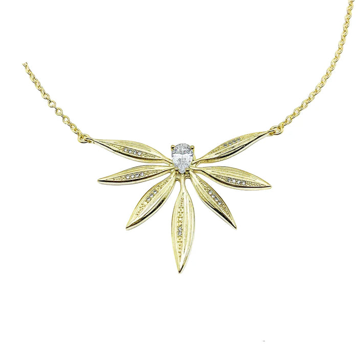 925 Sterling Silver Large Leaves Necklace For Women