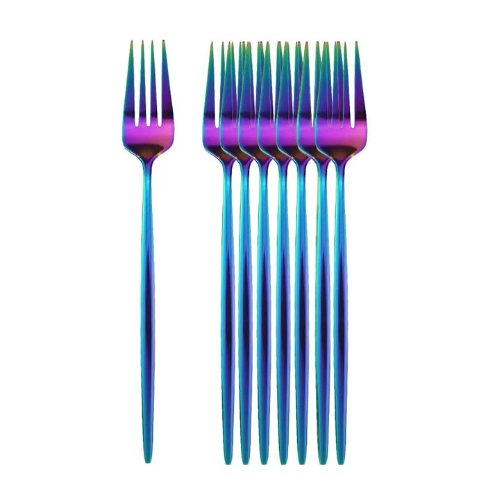 8 / 16 Piece Black Gold Dinner Fork Set
