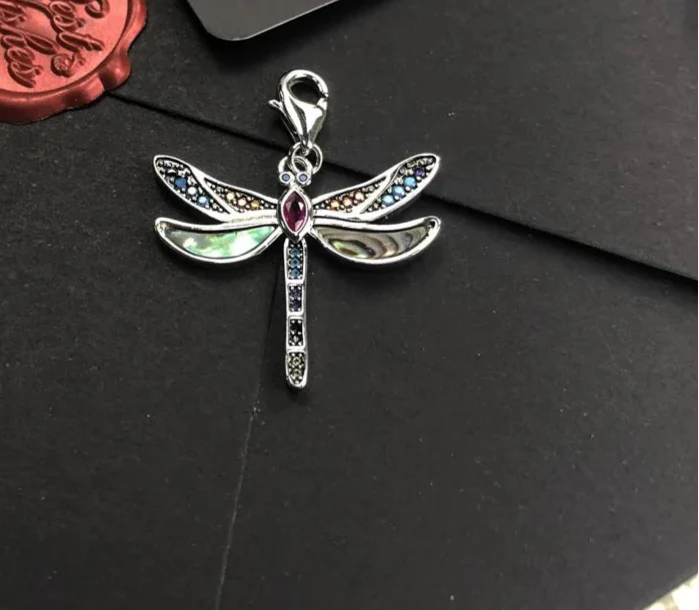 925 Sterling Silver Boho Dragonfly Bracelet Charm For Women