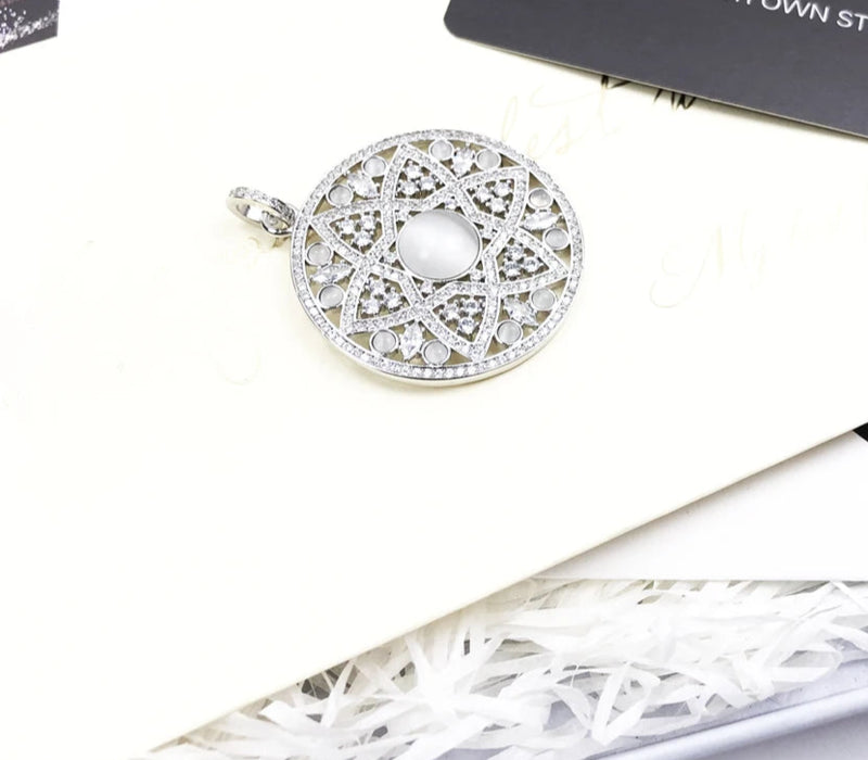 925 Sterling Silver White Opal Pendant Fashion Jewelry For Women