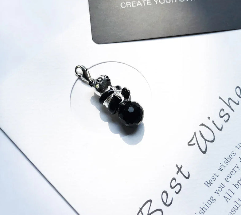 925 Sterling Silver P & A Pendant With Crystal Cute European Style Jewelry Gift For Women & Men