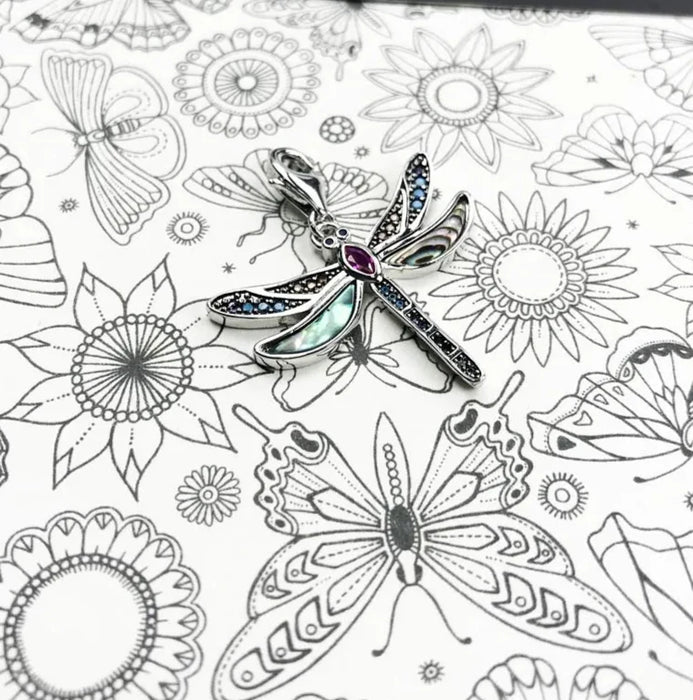 925 Sterling Silver Boho Dragonfly Bracelet Charm For Women