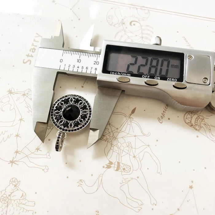 925 Sterling Silver Stylish Pendant Black Ornament For Women