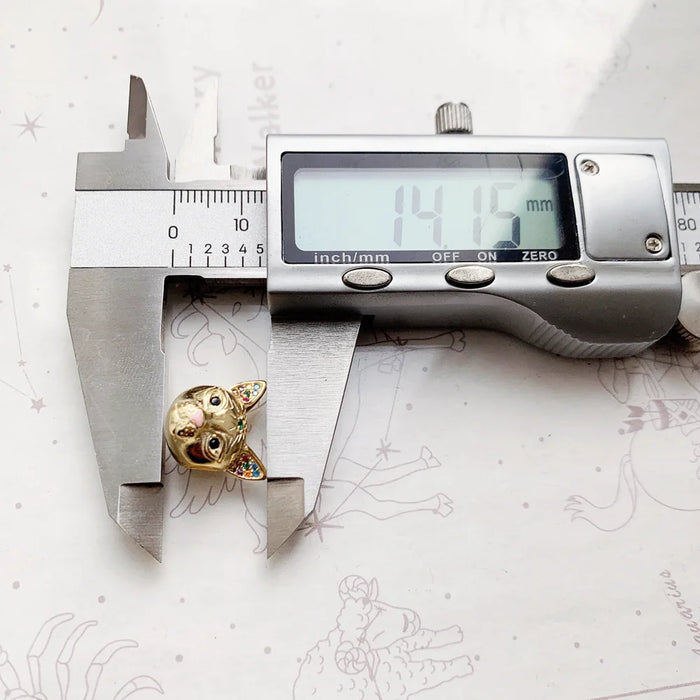 925 Sterling Silver Golden Cat Beads Diy Jewelry Accessory For Women