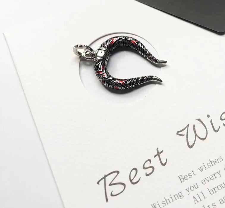925 Sterling Silver Dragon Horns Pendant Fashion Jewelry For Men & Women